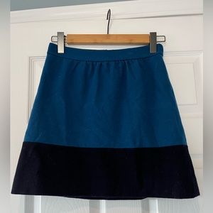 JCREW Wool Colorblock Skirt, Size 0